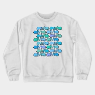 Cute and Colorful Elephant Pattern Crewneck Sweatshirt